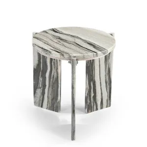 Capello White Black Viola Marble Side Table by James Lane, a Side Table for sale on Style Sourcebook