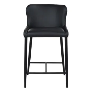 Roma Bar Chair in Linea Leather Black by OzDesignFurniture, a Bar Stools for sale on Style Sourcebook