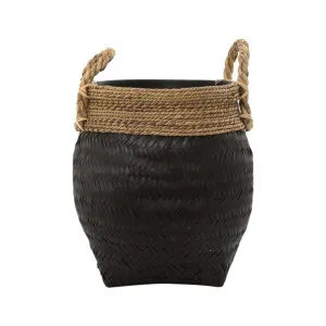 Rhydian Rattan Basket, Black by Florabelle, a Baskets & Boxes for sale on Style Sourcebook