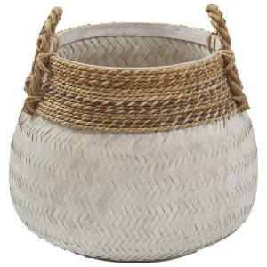Bambu Rattan Basket, White Wash by Amalfi, a Baskets & Boxes for sale on Style Sourcebook