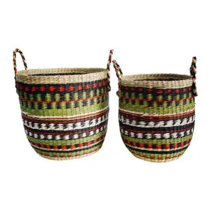 Indra 2 Piece Seagrass Basket Set by Florabelle, a Baskets & Boxes for sale on Style Sourcebook