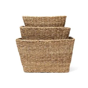Stonehouse 3 Piece Seagrass Rectangular Basket Set by Wicka, a Baskets & Boxes for sale on Style Sourcebook