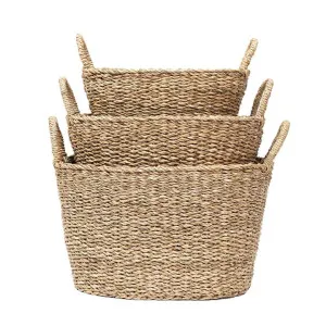 Albany 3 Piece Seagrass Oval Utility Basket Set by Wicka, a Baskets & Boxes for sale on Style Sourcebook
