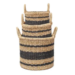 Woodbury 3 Piece Seagrass Round Basket Set by Wicka, a Baskets & Boxes for sale on Style Sourcebook