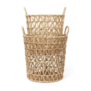 Woodstock 2 Piece Seagrass Round Basket Set by Wicka, a Baskets & Boxes for sale on Style Sourcebook