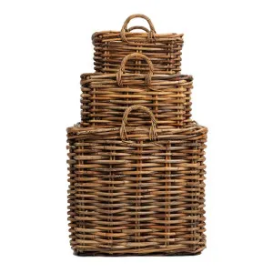 Aspen 3 Piece Heavy Duty Cane Square Basket Set by Wicka, a Baskets & Boxes for sale on Style Sourcebook