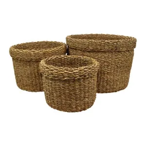 Akua 3 Piece Seagrass Basket Set by Coast To Coast Home, a Baskets & Boxes for sale on Style Sourcebook
