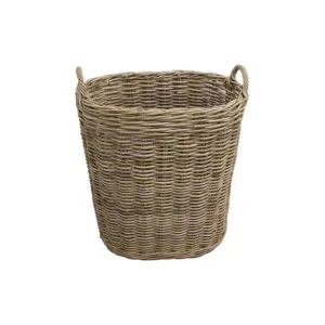 Grove Rattan Oval Firewood Basket by Provencal Treasures, a Baskets & Boxes for sale on Style Sourcebook