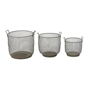 Ponte 3 Piece Metal Mesh Basket Set by French Country Collection, a Baskets & Boxes for sale on Style Sourcebook