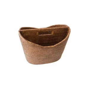 Coco Rattan Oval Magazine Holder, Tobacco by French Country Collection, a Baskets & Boxes for sale on Style Sourcebook