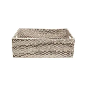 Coco Rattan Rectangular Basket, Large, White Wash by French Country Collection, a Baskets & Boxes for sale on Style Sourcebook
