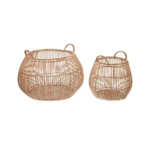 Pluno 2 Piece Handmade Rattan Basket Set by El Diseno, a Baskets & Boxes for sale on Style Sourcebook