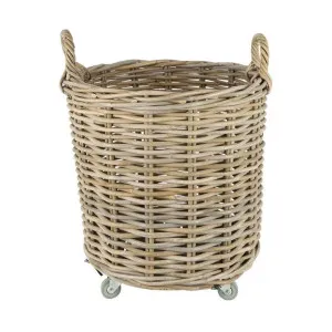 Keto Rattan Round Basket with Castor, Small by Florabelle, a Baskets & Boxes for sale on Style Sourcebook