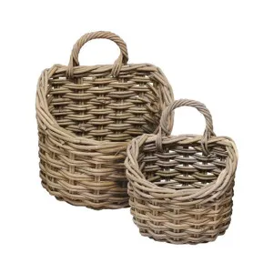 Zanza 2 Piece Rattan Wall Hanging Baskets Set by Florabelle, a Baskets & Boxes for sale on Style Sourcebook