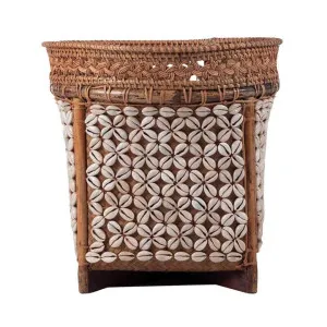 Seri Rattan & Shell Basket, Tobacco by Florabelle, a Baskets & Boxes for sale on Style Sourcebook