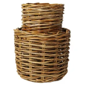 Carson 2 Piece Heavy Duty Cane Round Basket Set by Wicka, a Baskets & Boxes for sale on Style Sourcebook