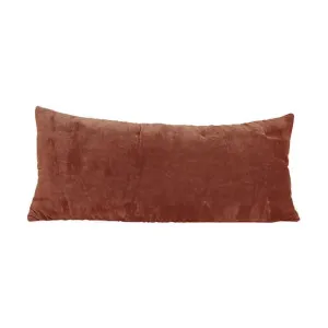 Loches Cotton Velvet Long Lumbar Cushion Cover (Insert Not Incl), Brick by French Country Collection, a Cushions, Decorative Pillows for sale on Style Sourcebook