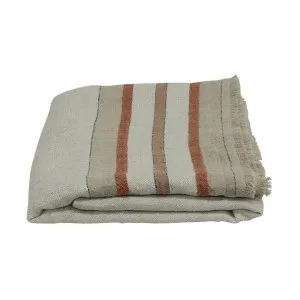 Hazera Linen Throw, 130x170cm, Beige by French Country Collection, a Throws for sale on Style Sourcebook