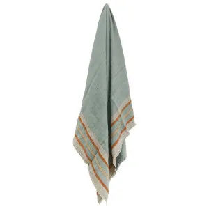 Hazera Linen Throw, 130x170cm, Turquoise by French Country Collection, a Throws for sale on Style Sourcebook