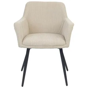 Caspar Corduroy Fabric Dining Armchair, Beige by Dodicci, a Dining Chairs for sale on Style Sourcebook