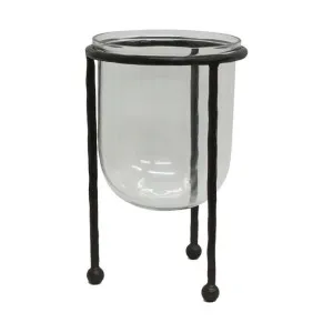 Esk Iron & Glass Hurricane / Planter, Small by French Country Collection, a Plant Holders for sale on Style Sourcebook