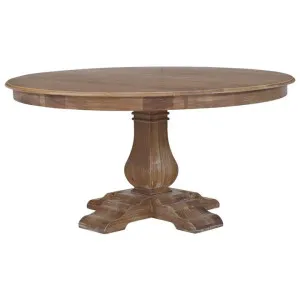 Calverton Mahogany Timber Round Pedestal Dining Table, 150cm, Straw Wash by The Bramble Co., a Dining Tables for sale on Style Sourcebook