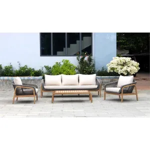 Mapleton Rope & Acacia Timber 4 Piece Outdoor Lounge Set by Chateau Legende, a Outdoor Sofas for sale on Style Sourcebook