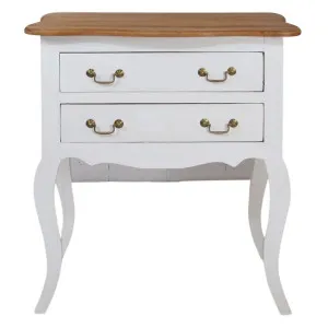 Girons Mahogany Timber 2 Drawer Dressing Table, White / Teak by Chateau Legende, a Dressers & Chests of Drawers for sale on Style Sourcebook