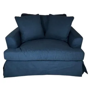 Kentlyn Fabric Slipcovered Sofa, 1.5 Seater, Navy by Chateau Legende, a Chairs for sale on Style Sourcebook