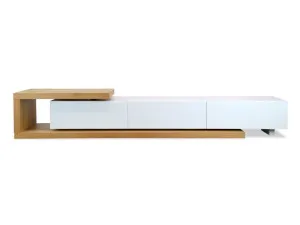 Dwell Extendable TV Entertainment Unit - Natural - White by Interior Secrets - AfterPay Available by Interior Secrets, a Entertainment Units & TV Stands for sale on Style Sourcebook