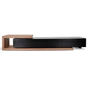 Dwell Extendable TV Entertainment Unit - Walnut - Black matte by Interior Secrets - AfterPay Available by Interior Secrets, a Entertainment Units & TV Stands for sale on Style Sourcebook