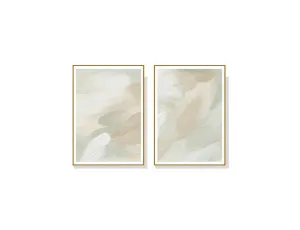 Set of 2 Abstract Brush Texture Wall Art Canvas 3 sizes available 70cm x 50cm by Luxe Mirrors, a Artwork & Wall Decor for sale on Style Sourcebook