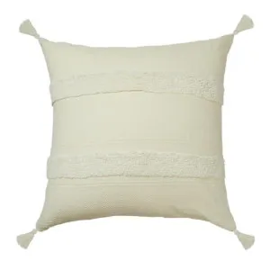 Accessorize Indra Tassel Off White 65x65cm European Cushion by null, a Cushions, Decorative Pillows for sale on Style Sourcebook