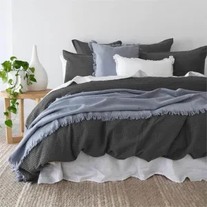 Bambury Melville Charcoal Quilt Cover Set by null, a Quilt Covers for sale on Style Sourcebook
