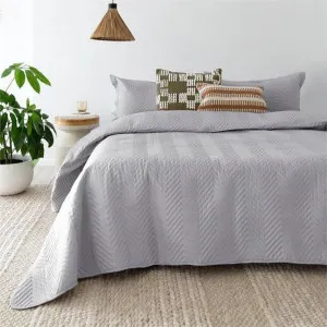Bambury Herringbone Embossed Silver Coverlet by null, a Quilt Covers for sale on Style Sourcebook