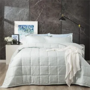 Ddecor Home Binary Sage 500 Thread Count Jacquard Cotton Comforter Set by null, a Quilt Covers for sale on Style Sourcebook