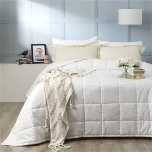 Ddecor Home Checks White 500 Thread Count Jacquard Cotton Comforter Set by null, a Quilt Covers for sale on Style Sourcebook