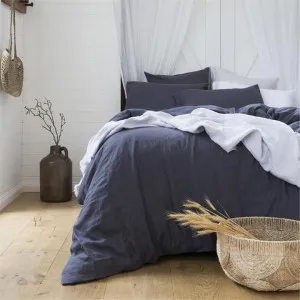 Bambury French Linen Charcoal Quilt Cover Set by null, a Quilt Covers for sale on Style Sourcebook