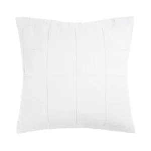 Bambury French Flax Linen Quilted Ivory European Pillow Sham by null, a Cushions, Decorative Pillows for sale on Style Sourcebook