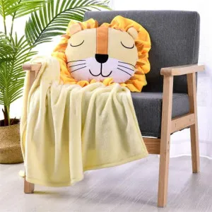 Happy Kids Lion Novelty 48x46cm Cushion with throw by null, a Cushions, Decorative Pillows for sale on Style Sourcebook