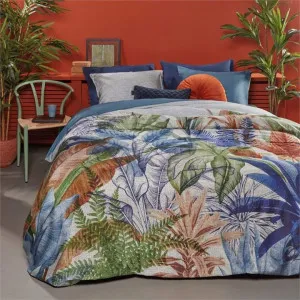 Bedding House Isla Blue Cotton Sateen Quilt Cover Set by null, a Quilt Covers for sale on Style Sourcebook