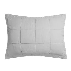 Bambury French Flax Linen Silver Quilted Pillow Sham by null, a Pillow Cases for sale on Style Sourcebook