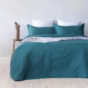 Bambury Botanica Teal Coverlet by null, a Quilt Covers for sale on Style Sourcebook