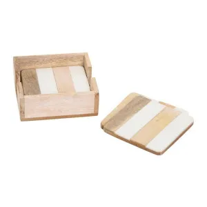 J.Elliot Ellery Natural and  White Coaster Set of 4 by null, a Tableware for sale on Style Sourcebook