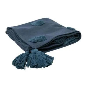J.Elliot Quinn Textured Indigo and Majolica Throw by null, a Throws for sale on Style Sourcebook
