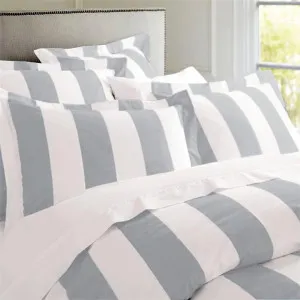 RANS Oxford Stripe Silver Quilt Cover Set by null, a Quilt Covers for sale on Style Sourcebook