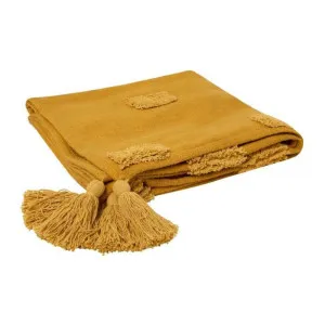 J. Elliot Quinn Textured Ochre and Jojoba Throw by null, a Throws for sale on Style Sourcebook