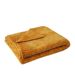 J.Elliot Leslie Chenille Ochre Throw by null, a Throws for sale on Style Sourcebook