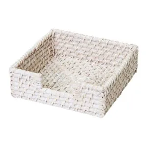 J.Elliot Pacifica Rattan Whitewash Square Napkin Holder by null, a Baskets & Boxes for sale on Style Sourcebook