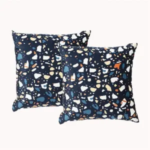 Renee Taylor Poly Velvet Printed Terazzo 50x50cm Twin Pack Filled Cushion by null, a Cushions, Decorative Pillows for sale on Style Sourcebook